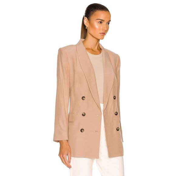 L'AGENCE Jayda Double Breasted Blazer in Cappuccino Size 0 - Picture 3 of 8